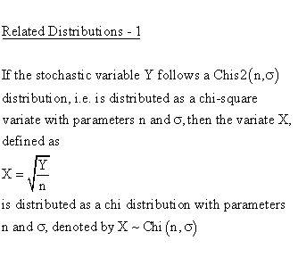 Statistical Distributions - Chi Distribution - Related Distributions 1 - Chi Distribution versus Chi Square Distribution