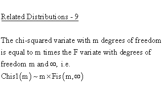 Statistical Distributions - Chi Square 1 Distribution - Related Distributions 9 - Chi Square 1-Parameter Distribution versus Fisher F-Distribution