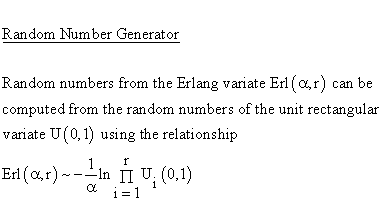 Statistical Distributions - Erlang Distribution - Random Number Generator