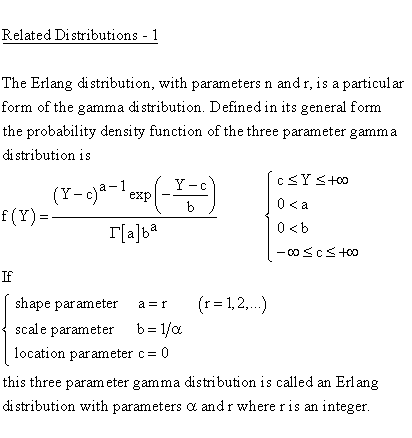 Statistical Distributions - Erlang Distribution - Related Distributions 1- Erlang Distribution versus Gamma 3-Parameter Distribution