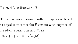 Statistical Distributions - Fisher F-Distribution - Related Distributions7 - Fisher F-Distribution versus Chi Square 1-Parameter Distribution