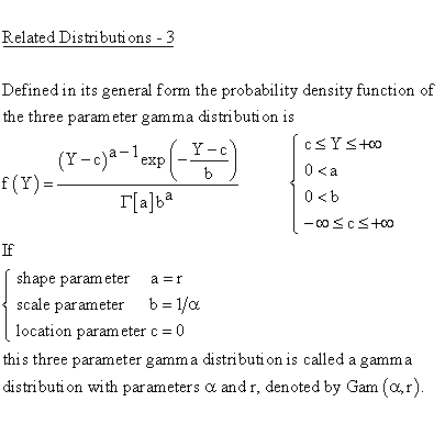 Statistical Distributions - Gamma Distribution - Related Distributions 3 -Gamma 3-Parameter Distribution versus Gamma 2-Parameter Distribution