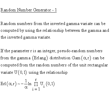 Statistical Distributions - Inverted Gamma Distribution - Random NumberGenerator