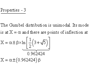 Statistical Distributions - Gumbel Distribution - Properties 3