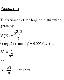 Statistical Distributions - Logistic Distribution - Variance 2