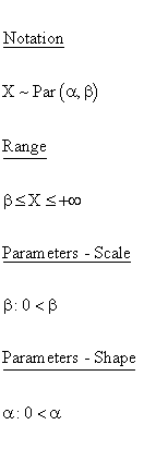 Statistical Distributions - Pareto Distribution - Parameters