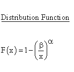 Statistical Distributions - Pareto Distribution - Distribution Function