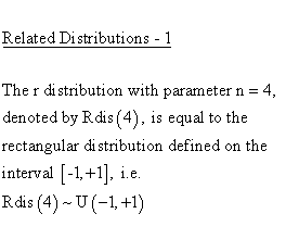 Statistical Distributions - r Distribution - Related Distributions 1 -r-Distribution versus Rectangular Distribution
