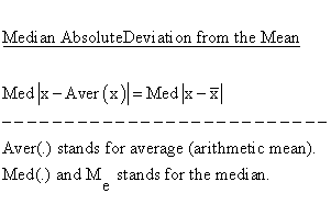 Descriptive Statistics - Variability - Median Absolute Deviation (MAD) - Median Absolute Deviation from the Mean