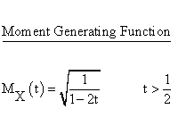 Continuous Distributions - Chi Square 1 Distribution - Moment Generating
Function
