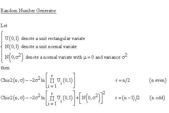 Chi Square 2 Distribution - Random Number Generator