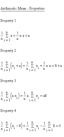 Descriptive Statistics - Central Tendency - Arithmetic Mean - Properties
