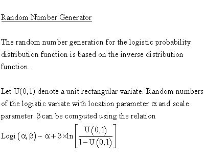 Logistic Distribution - Random Number Generator