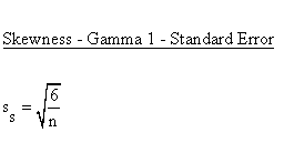 Descriptive Statistics - Skewness and Peakedness - Skewness - Gamma 1 - Standard Error