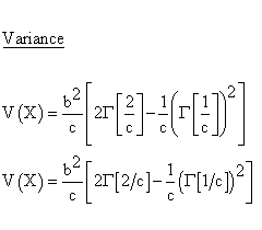 Continuous Distributions - Weibull Distribution - Variance