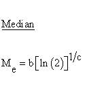 Continuous Distributions - Weibull Distribution - Median